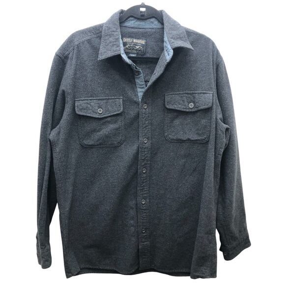 Grizzly Mountain‎ Shirt Mens Large Gray Button Up Flannel Heavyweight Workwear - Picture 5 of 10